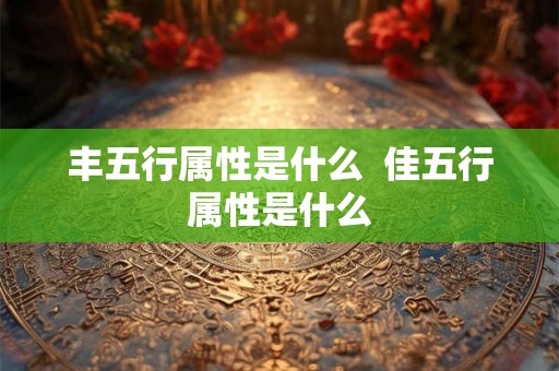 丰五行属性是什么 佳五行属性是什么 丰五行属性是什么 佳五行属性是什么