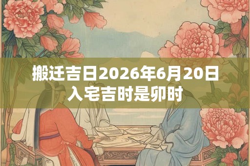 搬迁吉日2026年6月20日入宅吉时是卯时