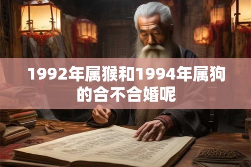 1992年属猴和1994年属狗的合不合婚呢