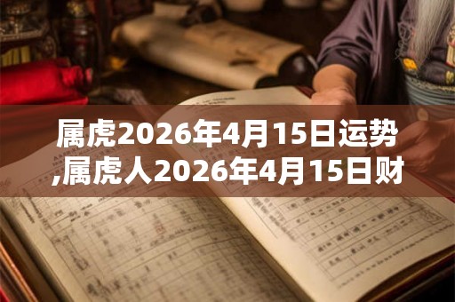属虎2026年4月15日运势,属虎人2026年4月15日财运,生肖虎2026年4月15日运势 属虎2026年4月15日运势,属虎人2026年4月15日财运,生肖虎2026年4月15日运势