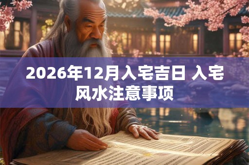 2026年12月入宅吉日 入宅风水注意事项 2026年12月入宅吉日 入宅风水注意事项