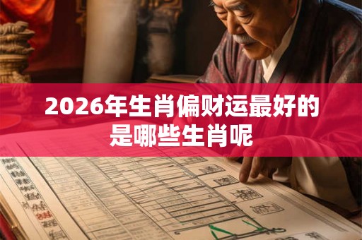 2026年生肖偏财运最好的是哪些生肖呢