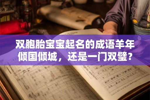 双胞胎宝宝起名的成语羊年倾国倾城，还是一门双璧？