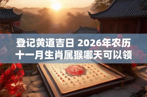 登记黄道吉日 2026年农历十一月生肖属猴哪天可以领证