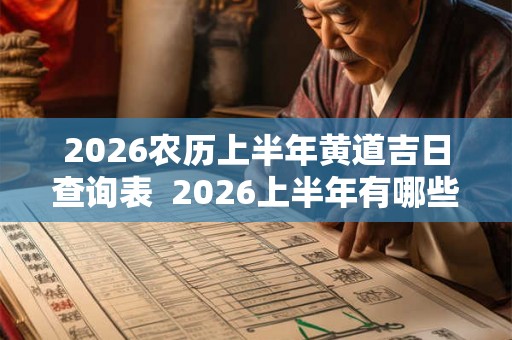 2026农历上半年黄道吉日查询表 2026上半年有哪些好日子 2026农历上半年黄道吉日查询表 2026上半年有哪些好日子