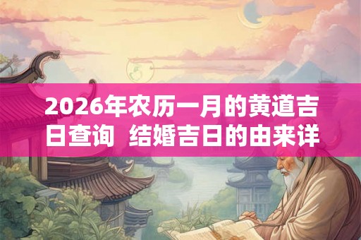 2026年农历一月的黄道吉日查询  结婚吉日的由来详解