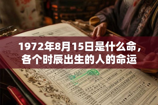 1972年8月15日是什么命，各个时辰出生的人的命运