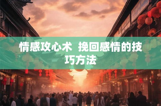 情感攻心术  挽回感情的技巧方法