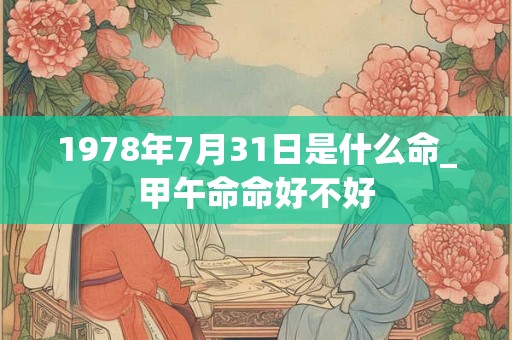 1978年7月31日是什么命_甲午命命好不好
