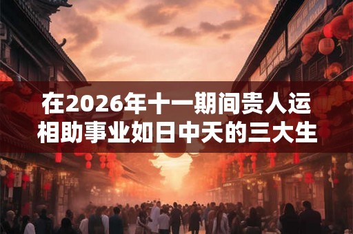 在2026年十一期间贵人运相助事业如日中天的三大生肖