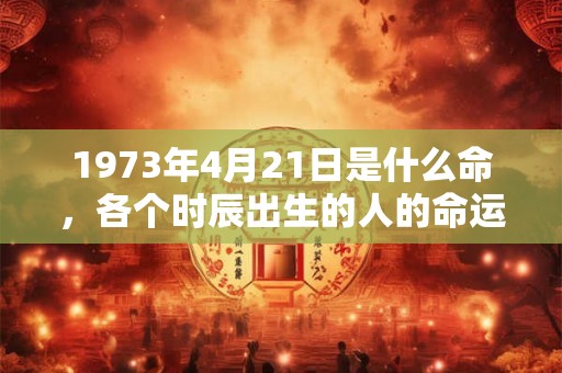 1973年4月21日是什么命，各个时辰出生的人的命运