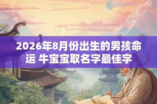 2026年8月份出生的男孩命运 牛宝宝取名字最佳字