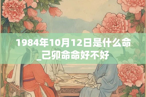 1984年10月12日是什么命_己卯命命好不好