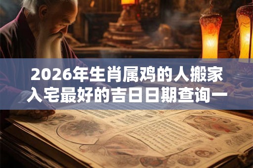 2026年生肖属鸡的人搬家入宅最好的吉日日期查询一览