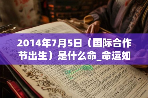 2014年7月5日（国际合作节出生）是什么命_命运如何