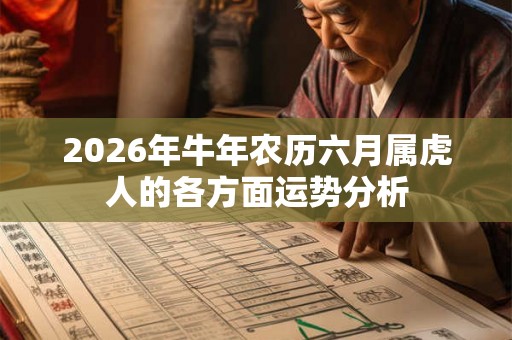 2026年牛年农历六月属虎人的各方面运势分析