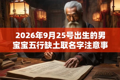 2026年9月25号出生的男宝宝五行缺土取名字注意事项