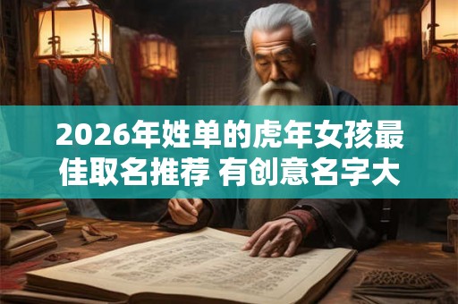 2026年姓单的虎年女孩最佳取名推荐 有创意名字大全