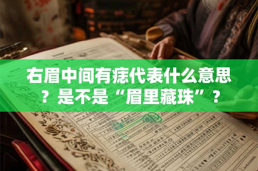 右眉中间有痣代表什么意思？是不是“眉里藏珠”？