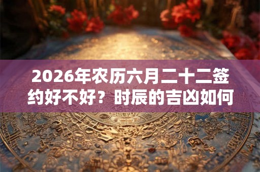 2026年农历六月二十二签约好不好?时辰的吉凶如何? 2026年农历六月二十二签约好不好?时辰的吉凶如何?
