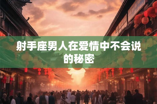 射手座男人在爱情中不会说的秘密