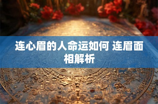 连心眉的人命运如何 连眉面相解析