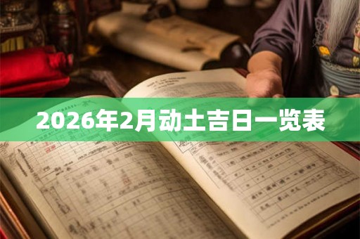 2026年2月动土吉日一览表