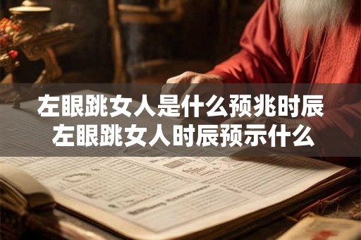 左眼跳女人是什么预兆时辰 左眼跳女人时辰预示什么 左眼跳女人是什么预兆时辰 左眼跳女人时辰预示什么