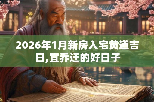 2026年1月新房入宅黄道吉日,宜乔迁的好日子