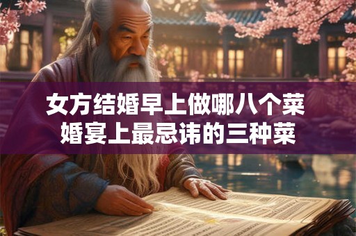 女方结婚早上做哪八个菜 婚宴上最忌讳的三种菜