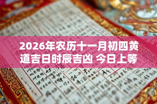 2026年农历十一月初四黄道吉日时辰吉凶 今日上等好时辰查询