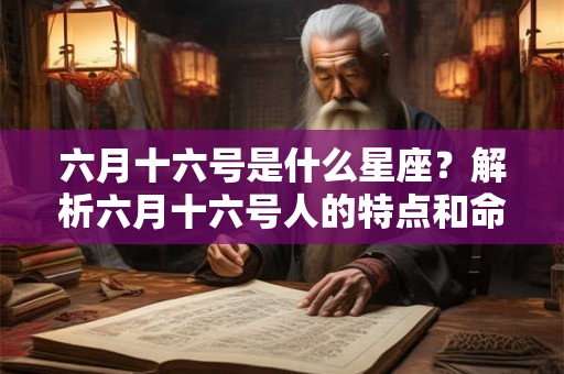 六月十六号是什么星座？解析六月十六号人的特点和命运