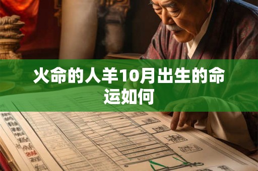 火命的人羊10月出生的命运如何
