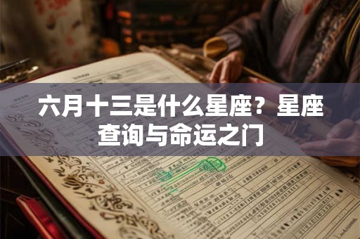 六月十三是什么星座？星座查询与命运之门