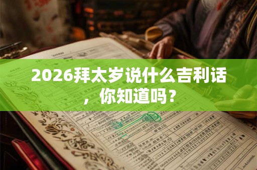 2026拜太岁说什么吉利话，你知道吗？