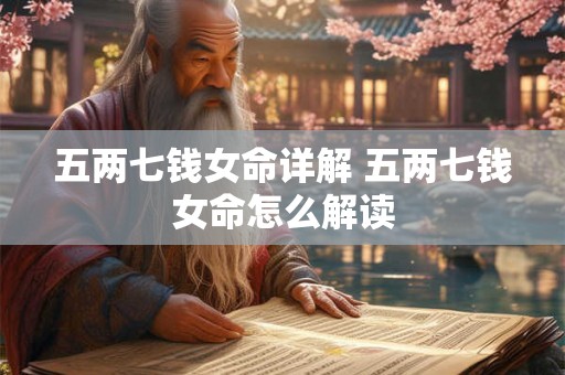五两七钱女命详解 五两七钱女命怎么解读