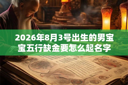 2026年8月3号出生的男宝宝五行缺金要怎么起名字