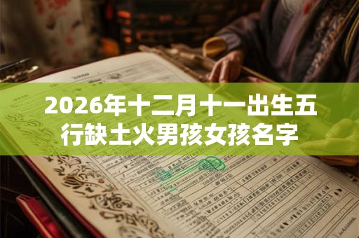 2026年十二月十一出生五行缺土火男孩女孩名字