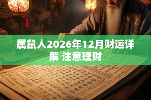 属鼠人2026年12月财运详解 注意理财