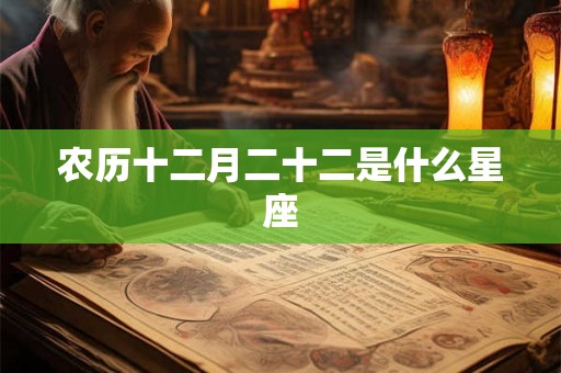 农历十二月二十二是什么星座