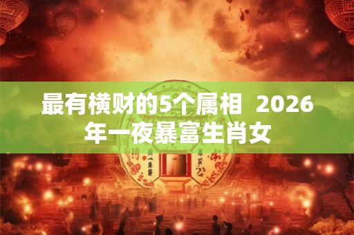 最有横财的5个属相  2026年一夜暴富生肖女