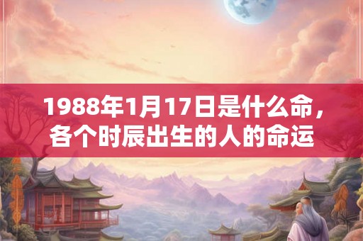 1988年1月17日是什么命，各个时辰出生的人的命运