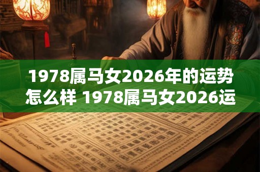 1978属马女2026年的运势怎么样 1978属马女2026运势如何