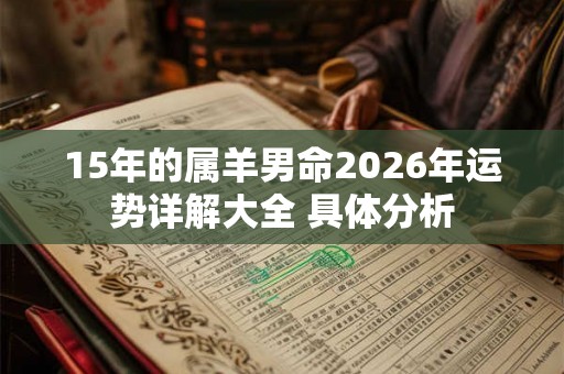15年的属羊男命2026年运势详解大全 具体分析 15年的属羊男命2026年运势详解大全 具体分析