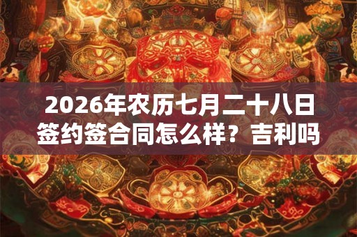 2026年农历七月二十八日签约签合同怎么样？吉利吗？