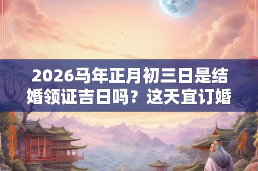 2026马年正月初三日是结婚领证吉日吗?这天宜订婚不? 2026马年正月初三日是结婚领证吉日吗?这天宜订婚不?