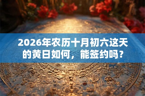 2026年农历十月初六这天的黄日如何,能签约吗? 2026年农历十月初六这天的黄日如何,能签约吗?