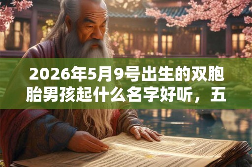 2026年5月9号出生的双胞胎男孩起什么名字好听，五行属什么