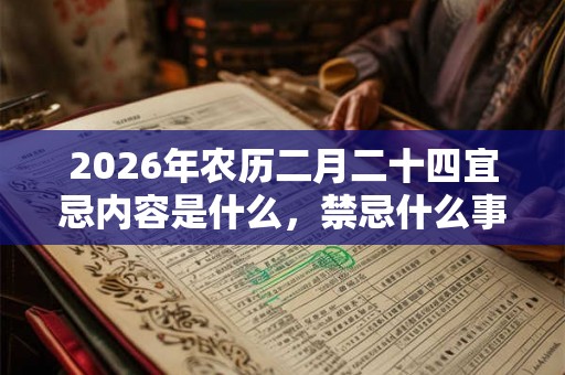 2026年农历二月二十四宜忌内容是什么，禁忌什么事项？