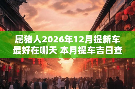 属猪人2026年12月提新车最好在哪天 本月提车吉日查询